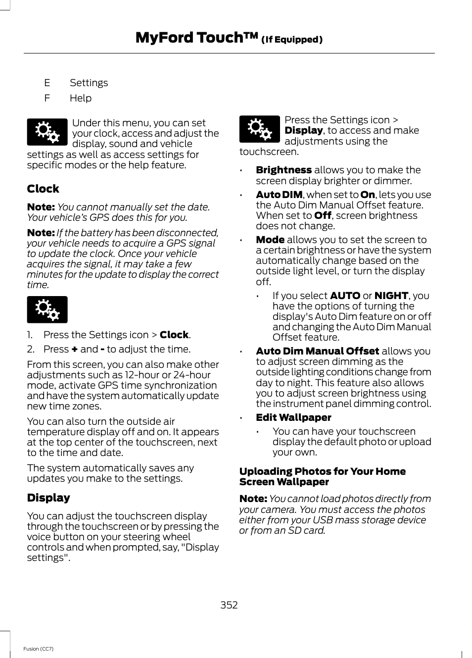 Myford touch | FORD 2014 Fusion v.2 User Manual | Page 354 / 453