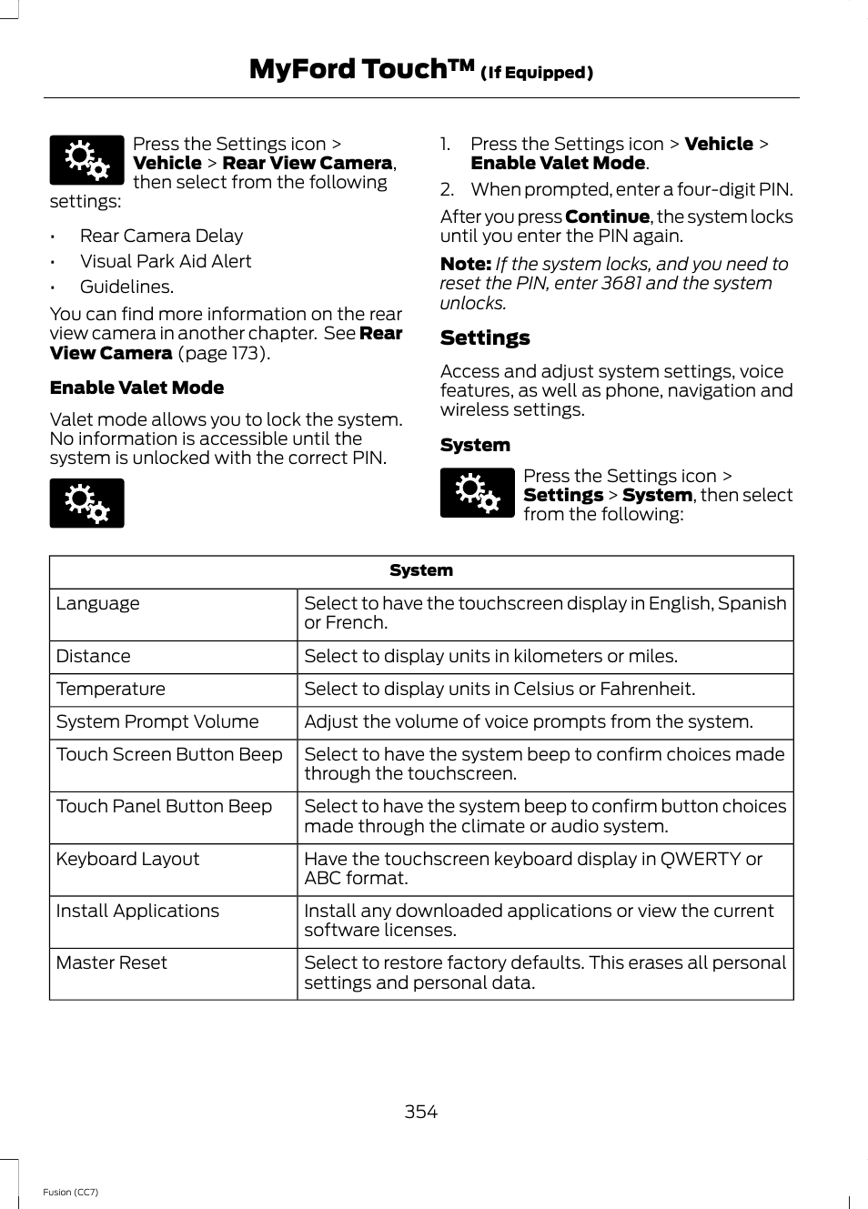 Myford touch | FORD 2014 Fusion v.2 User Manual | Page 356 / 453