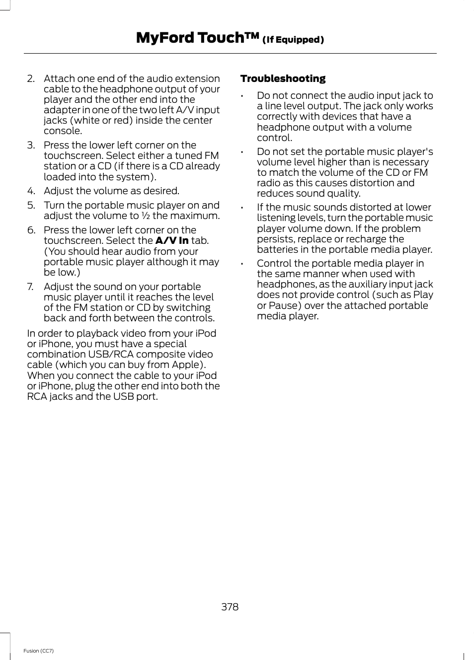 Myford touch | FORD 2014 Fusion v.2 User Manual | Page 380 / 453