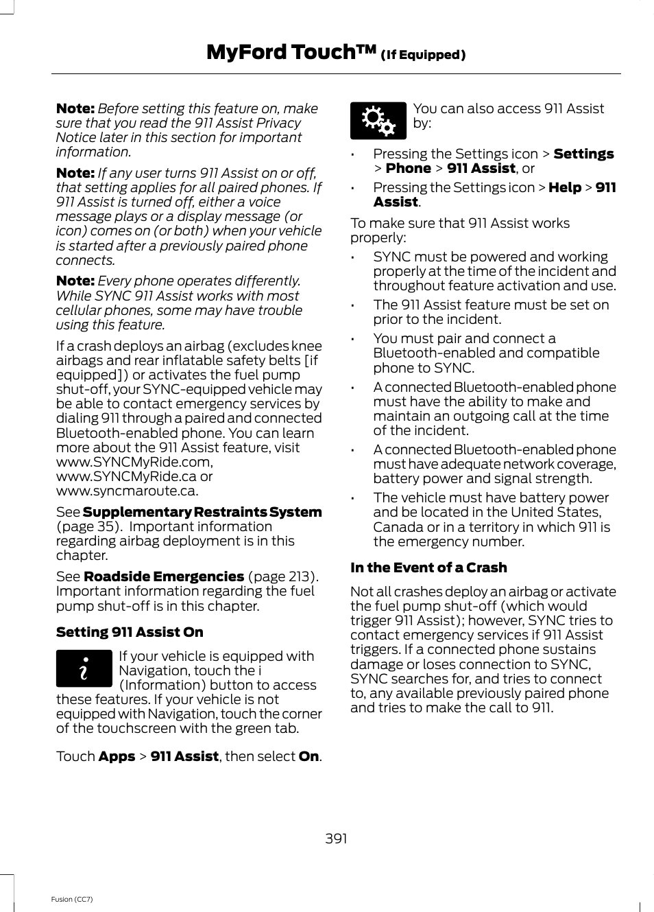 Myford touch | FORD 2014 Fusion v.2 User Manual | Page 393 / 453