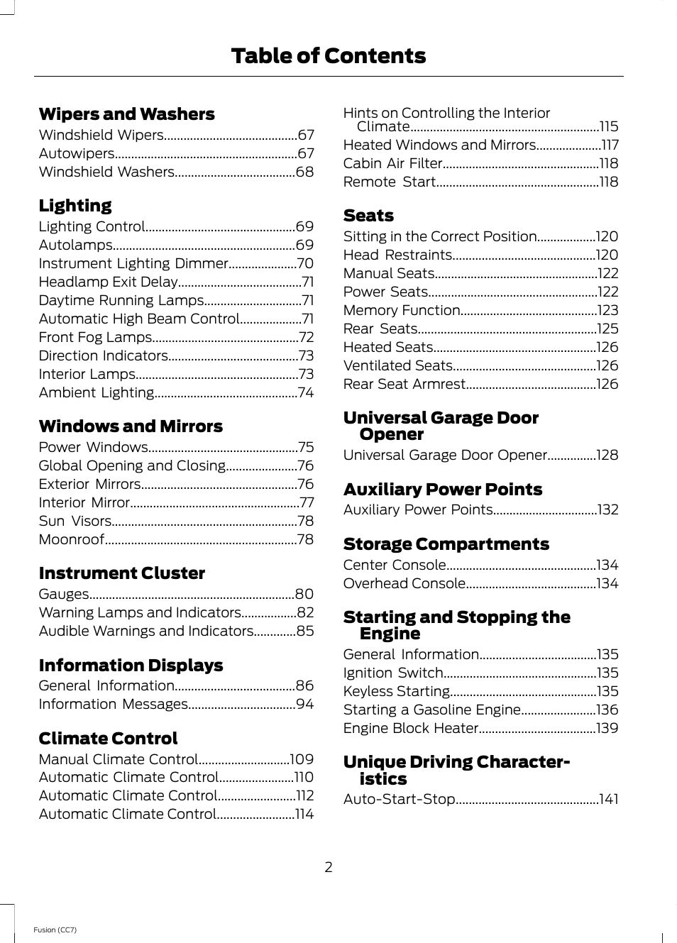 FORD 2014 Fusion v.2 User Manual | Page 4 / 453