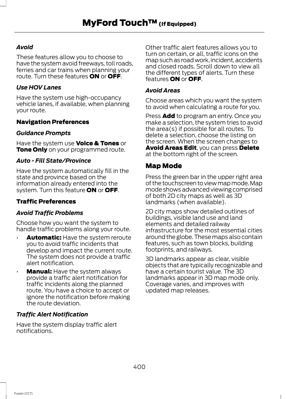 Myford touch | FORD 2014 Fusion v.2 User Manual | Page 402 / 453