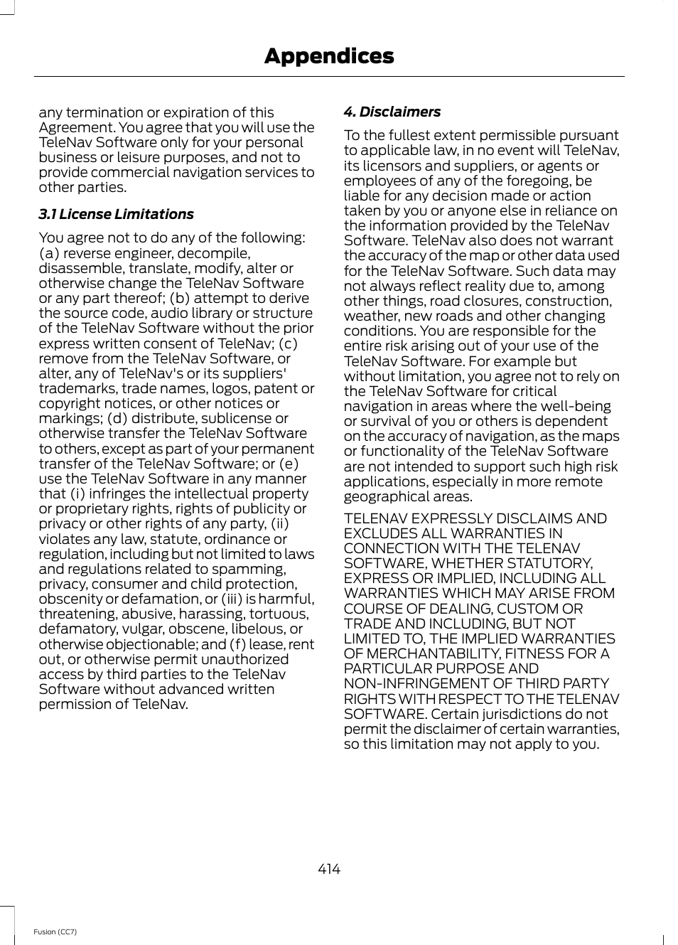 Appendices | FORD 2014 Fusion v.2 User Manual | Page 416 / 453