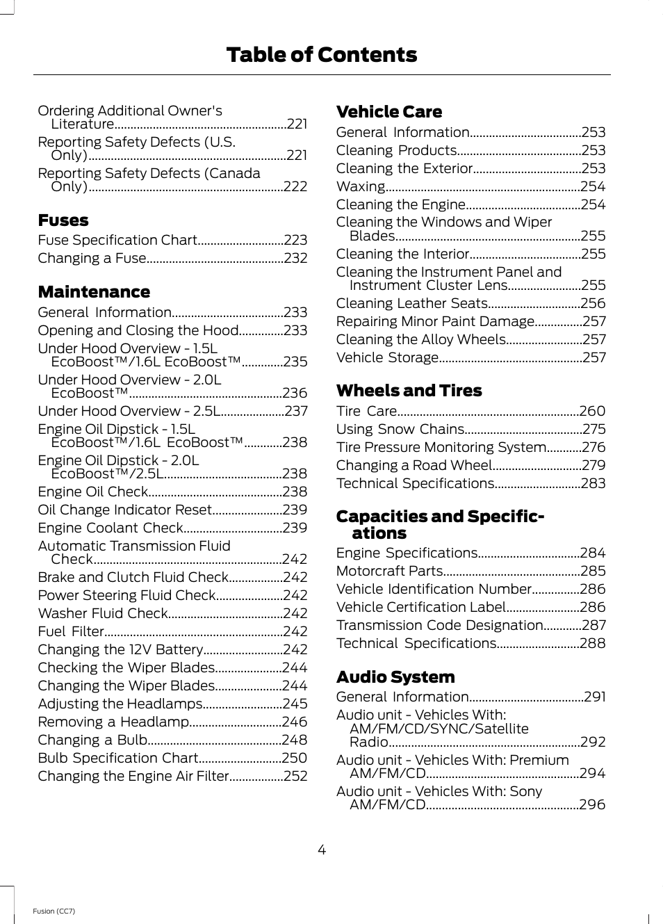FORD 2014 Fusion v.2 User Manual | Page 6 / 453