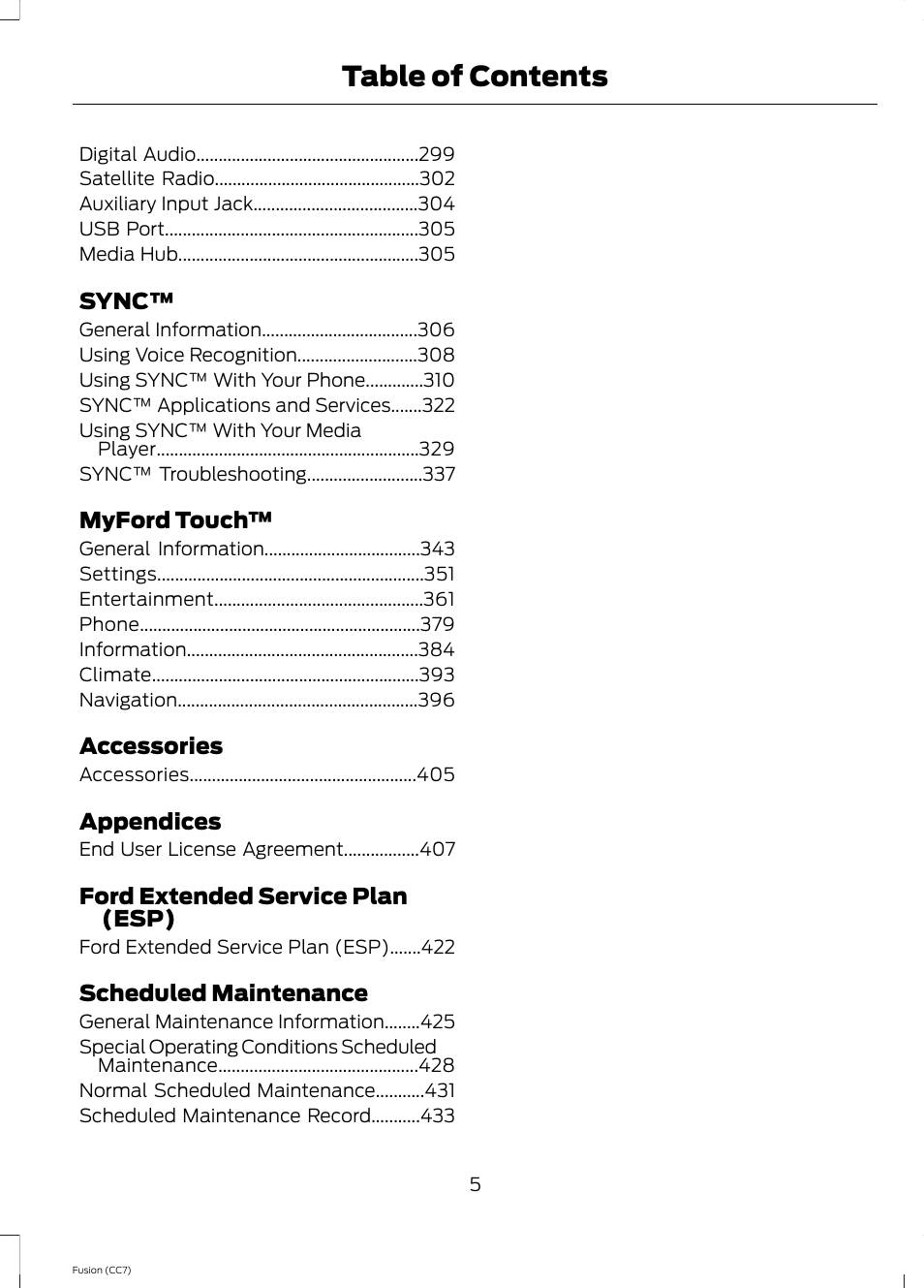 FORD 2014 Fusion v.2 User Manual | Page 7 / 453