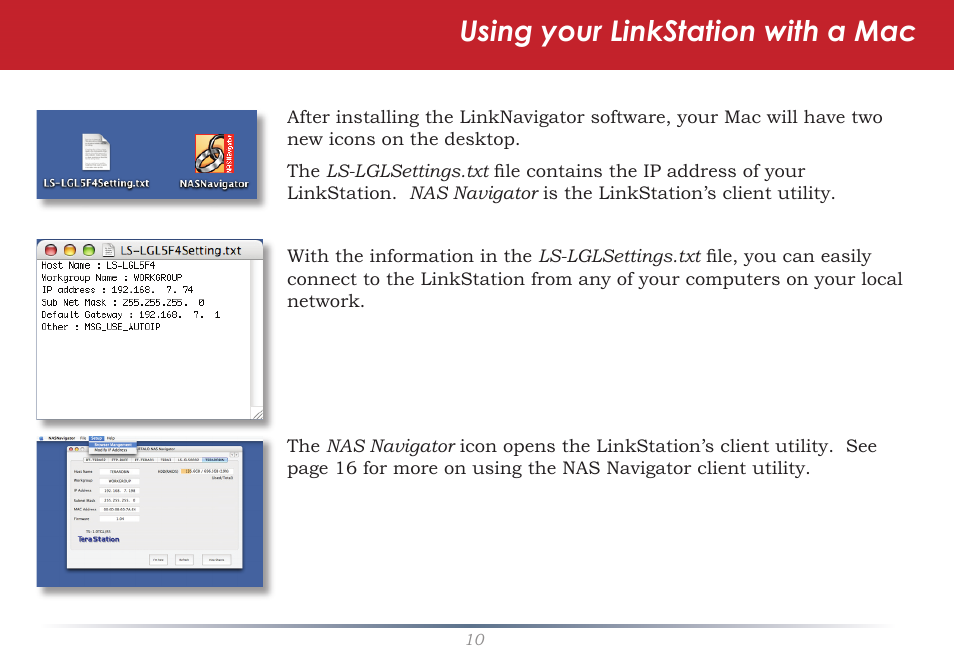 Using your linkstation with a mac | Buffalo Technology LinkStation LS-LGL User Manual | Page 10 / 19