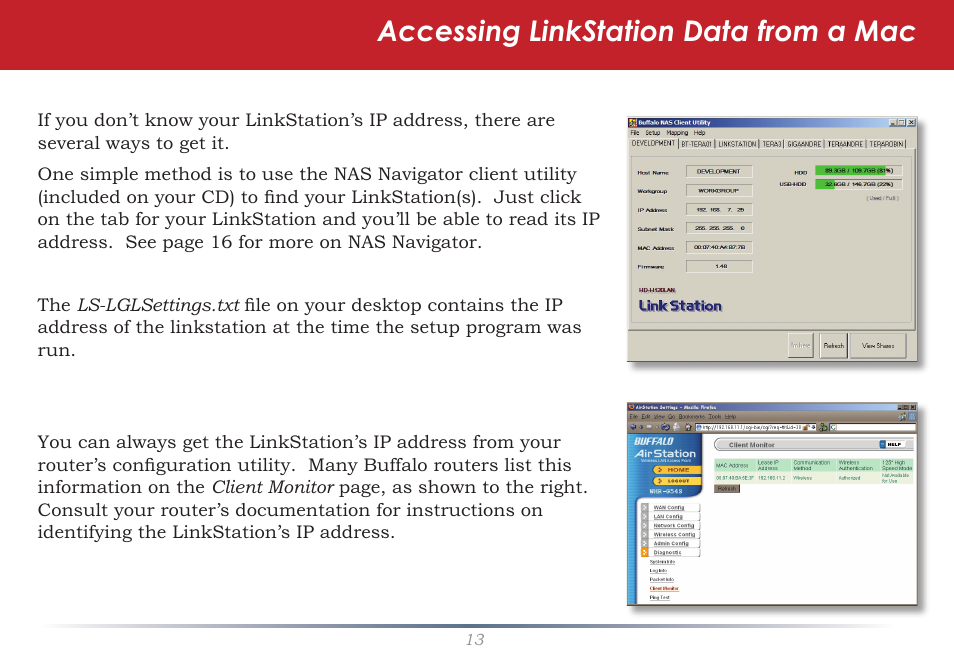 Accessing linkstation data from a mac | Buffalo Technology LinkStation LS-LGL User Manual | Page 13 / 19