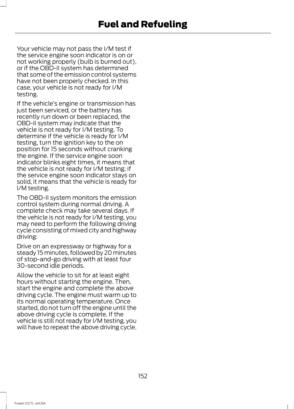 Fuel and refueling | FORD 2014 Fusion v.3 User Manual | Page 155 / 458