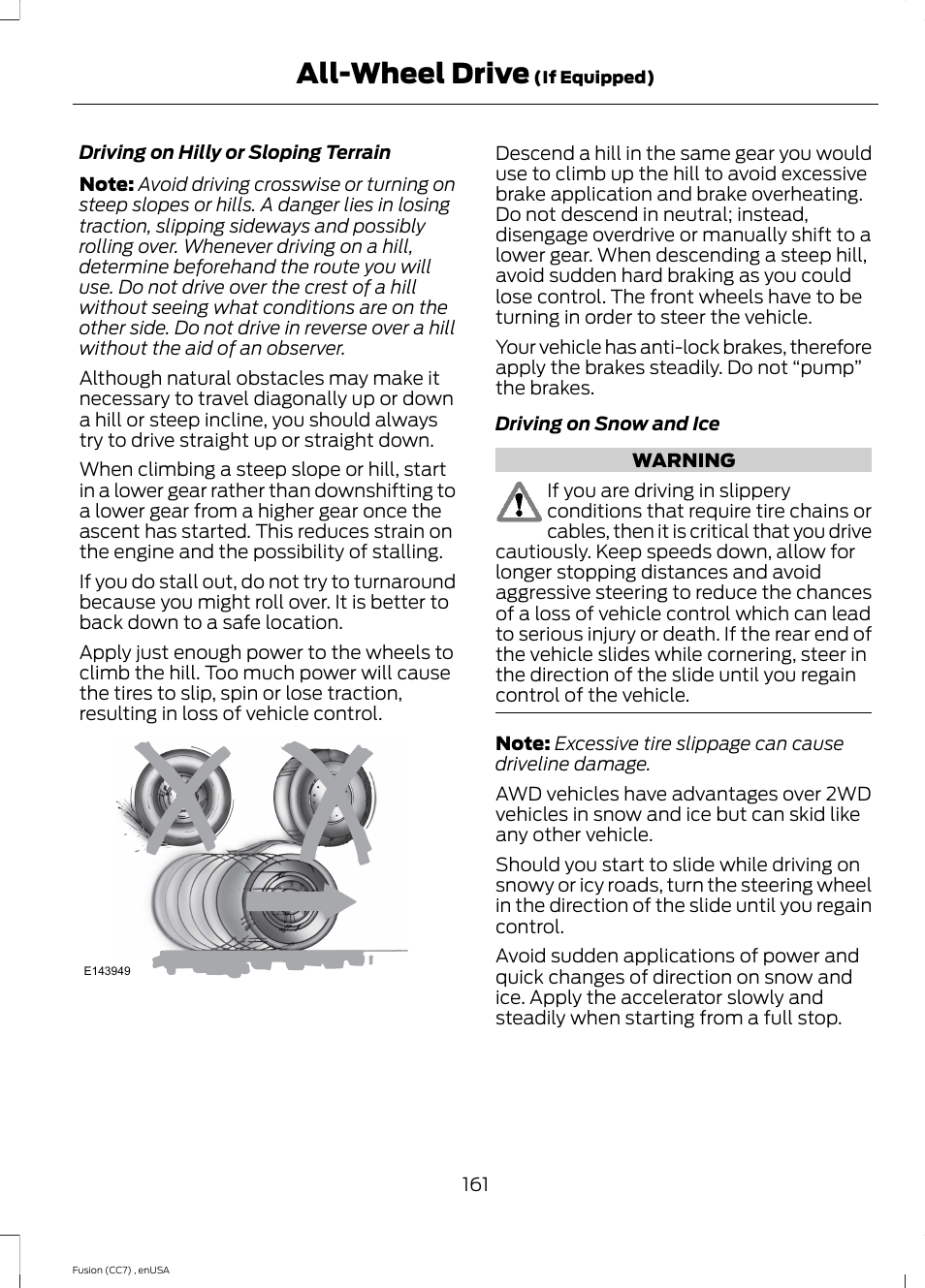 All-wheel drive | FORD 2014 Fusion v.3 User Manual | Page 164 / 458
