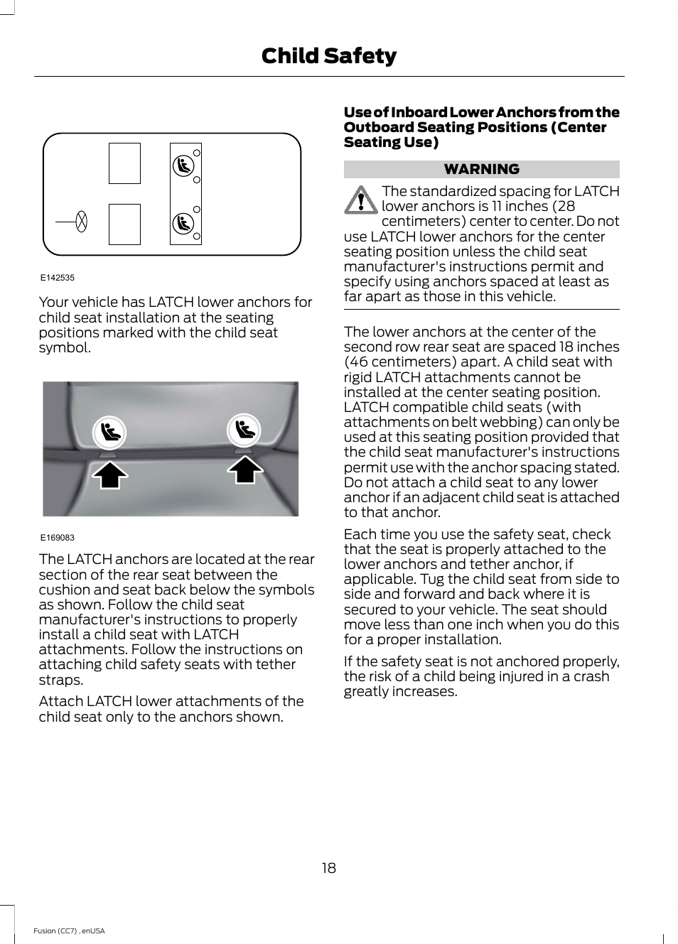 Child safety | FORD 2014 Fusion v.3 User Manual | Page 21 / 458