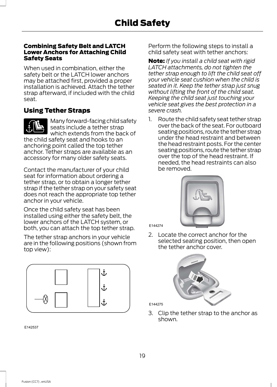 Child safety | FORD 2014 Fusion v.3 User Manual | Page 22 / 458