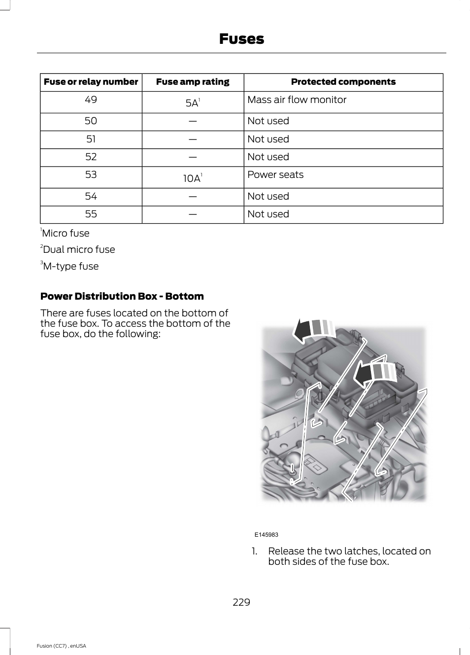 Fuses | FORD 2014 Fusion v.3 User Manual | Page 232 / 458