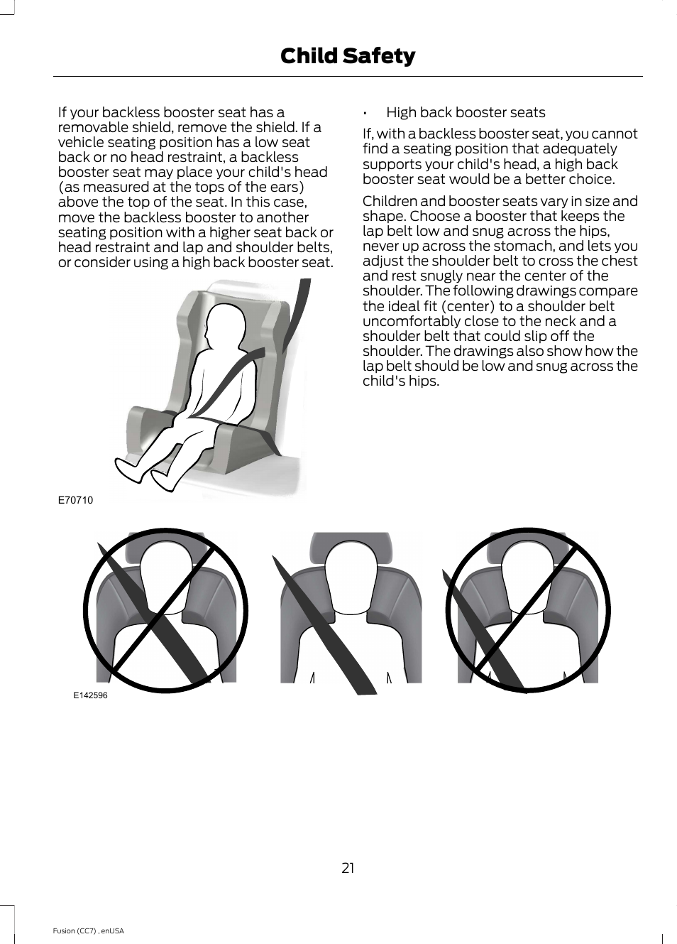 Child safety | FORD 2014 Fusion v.3 User Manual | Page 24 / 458