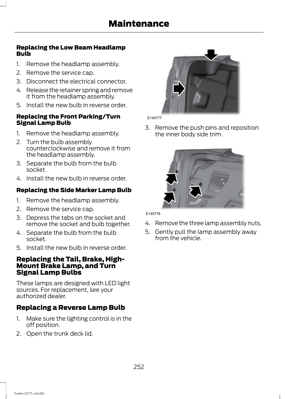 Maintenance | FORD 2014 Fusion v.3 User Manual | Page 255 / 458