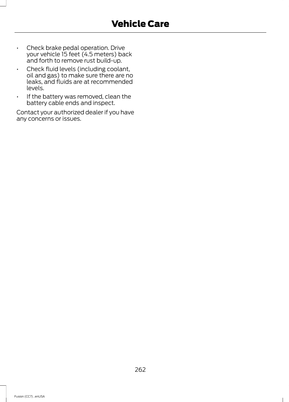 Vehicle care | FORD 2014 Fusion v.3 User Manual | Page 265 / 458