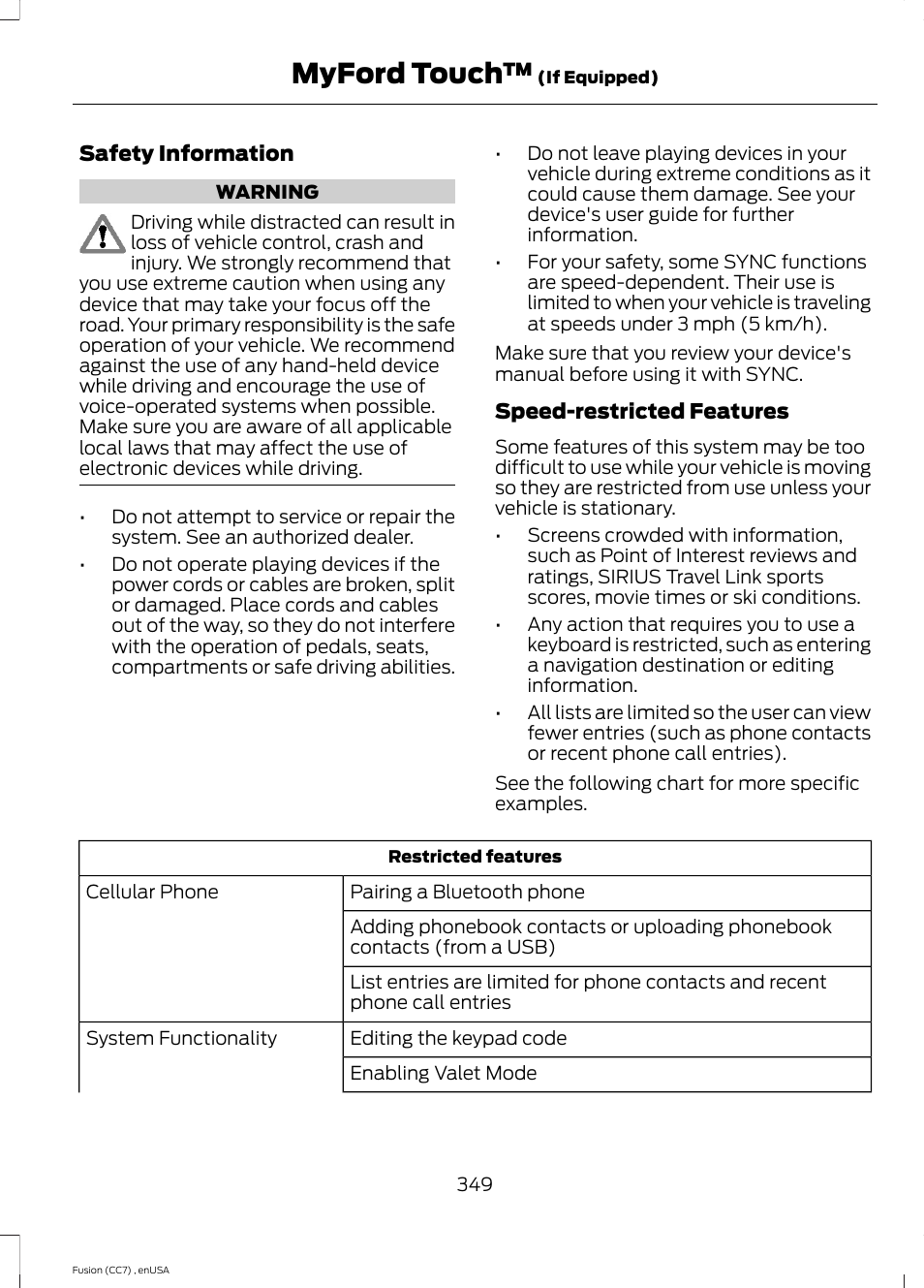 Myford touch | FORD 2014 Fusion v.3 User Manual | Page 352 / 458