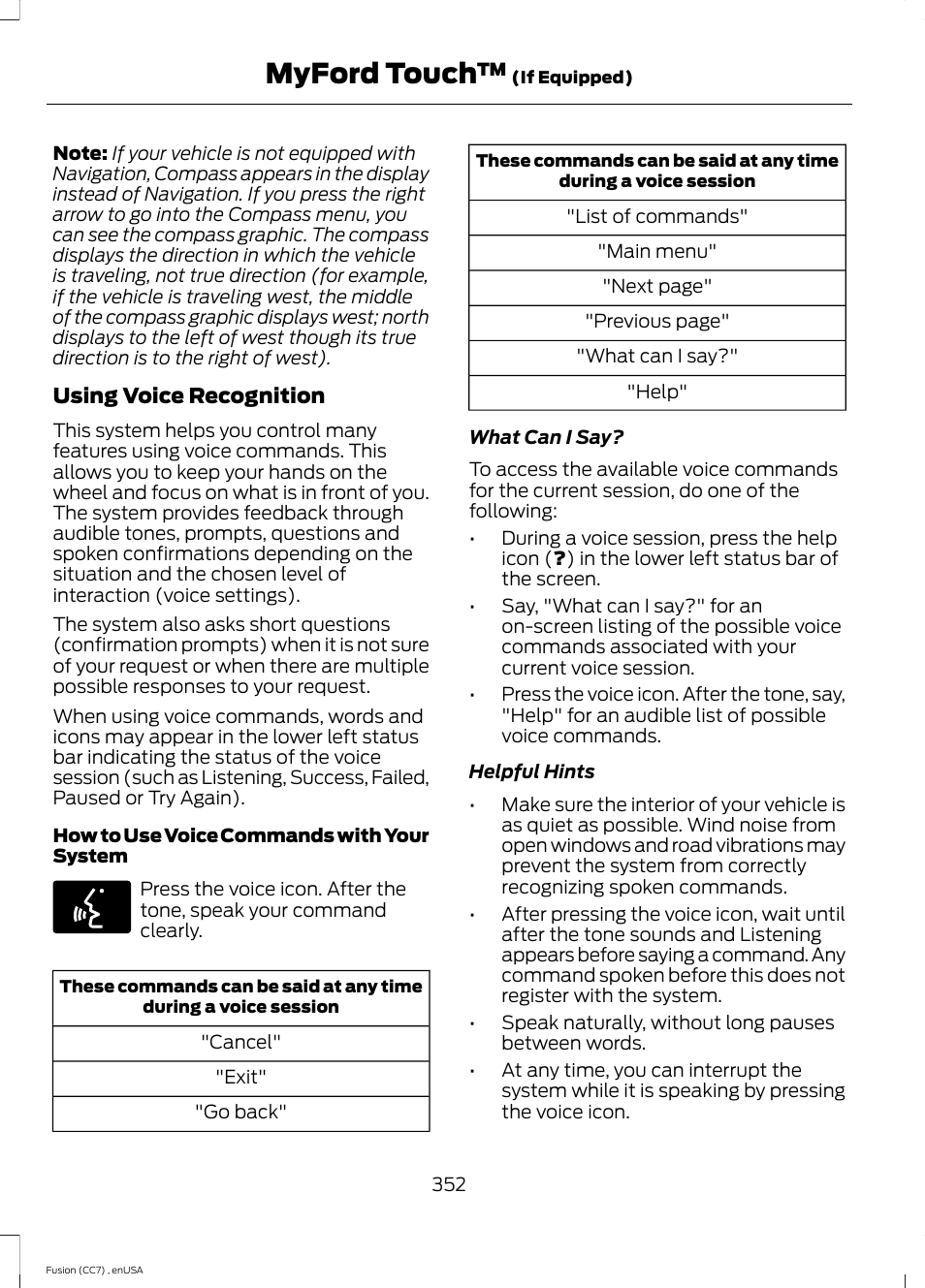 Myford touch | FORD 2014 Fusion v.3 User Manual | Page 355 / 458
