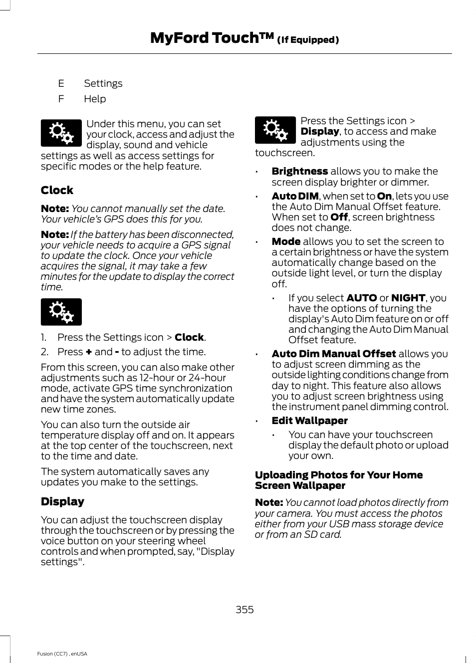 Myford touch | FORD 2014 Fusion v.3 User Manual | Page 358 / 458