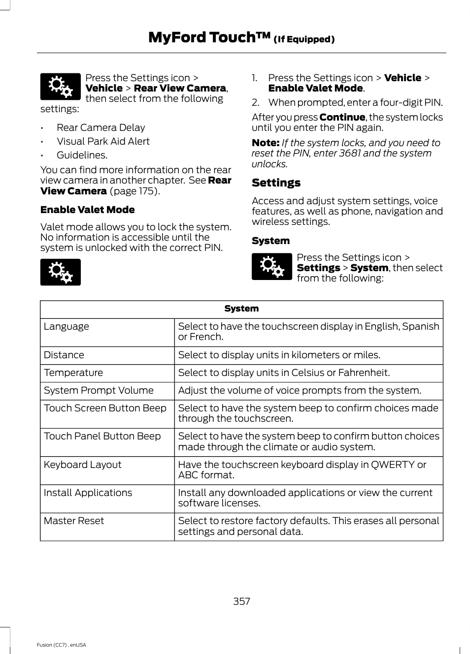 Myford touch | FORD 2014 Fusion v.3 User Manual | Page 360 / 458