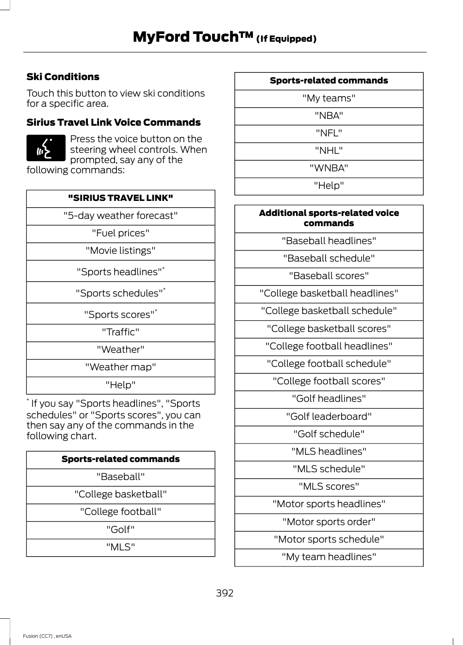 Myford touch | FORD 2014 Fusion v.3 User Manual | Page 395 / 458