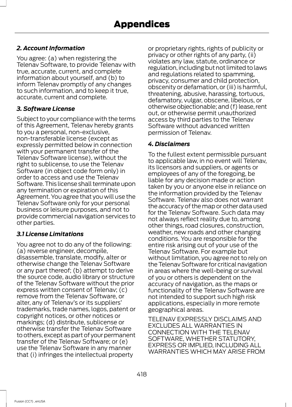 Appendices | FORD 2014 Fusion v.3 User Manual | Page 421 / 458