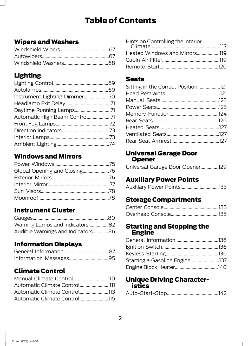 FORD 2014 Fusion v.3 User Manual | Page 5 / 458