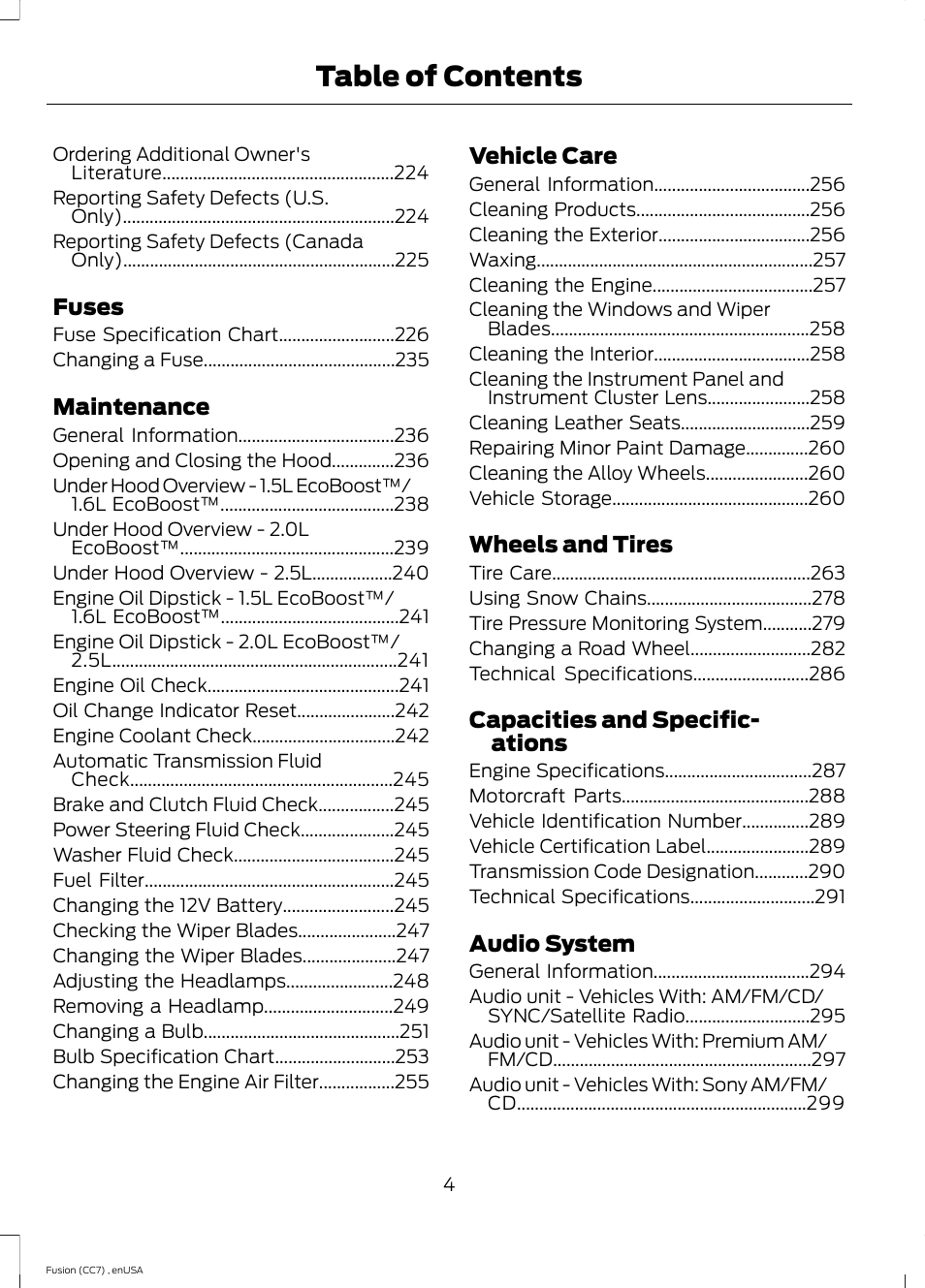 FORD 2014 Fusion v.3 User Manual | Page 7 / 458