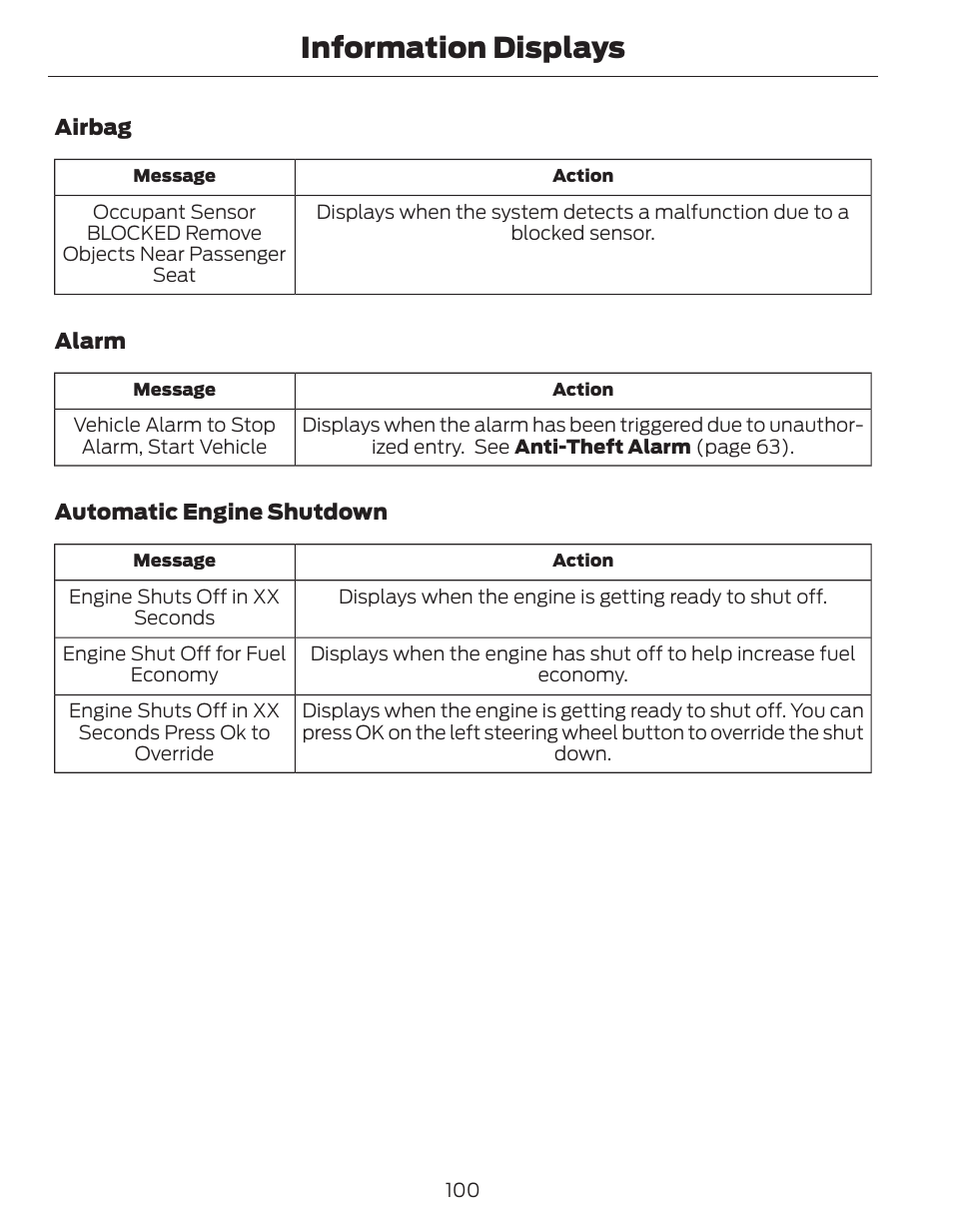 Information displays | FORD 2014 Fusion Hybrid v.1 User Manual | Page 103 / 473