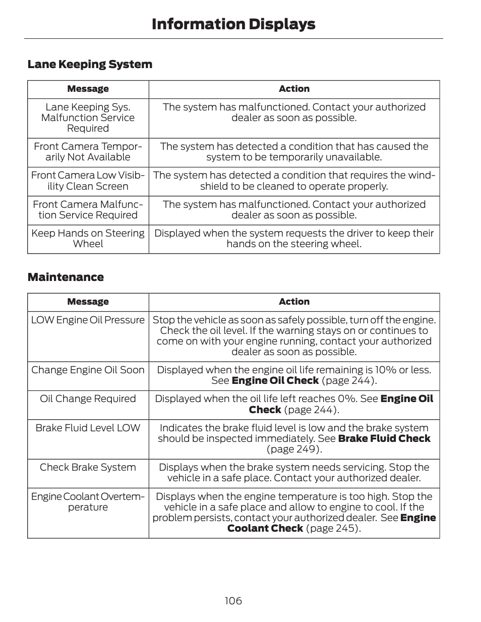 Information displays | FORD 2014 Fusion Hybrid v.1 User Manual | Page 109 / 473