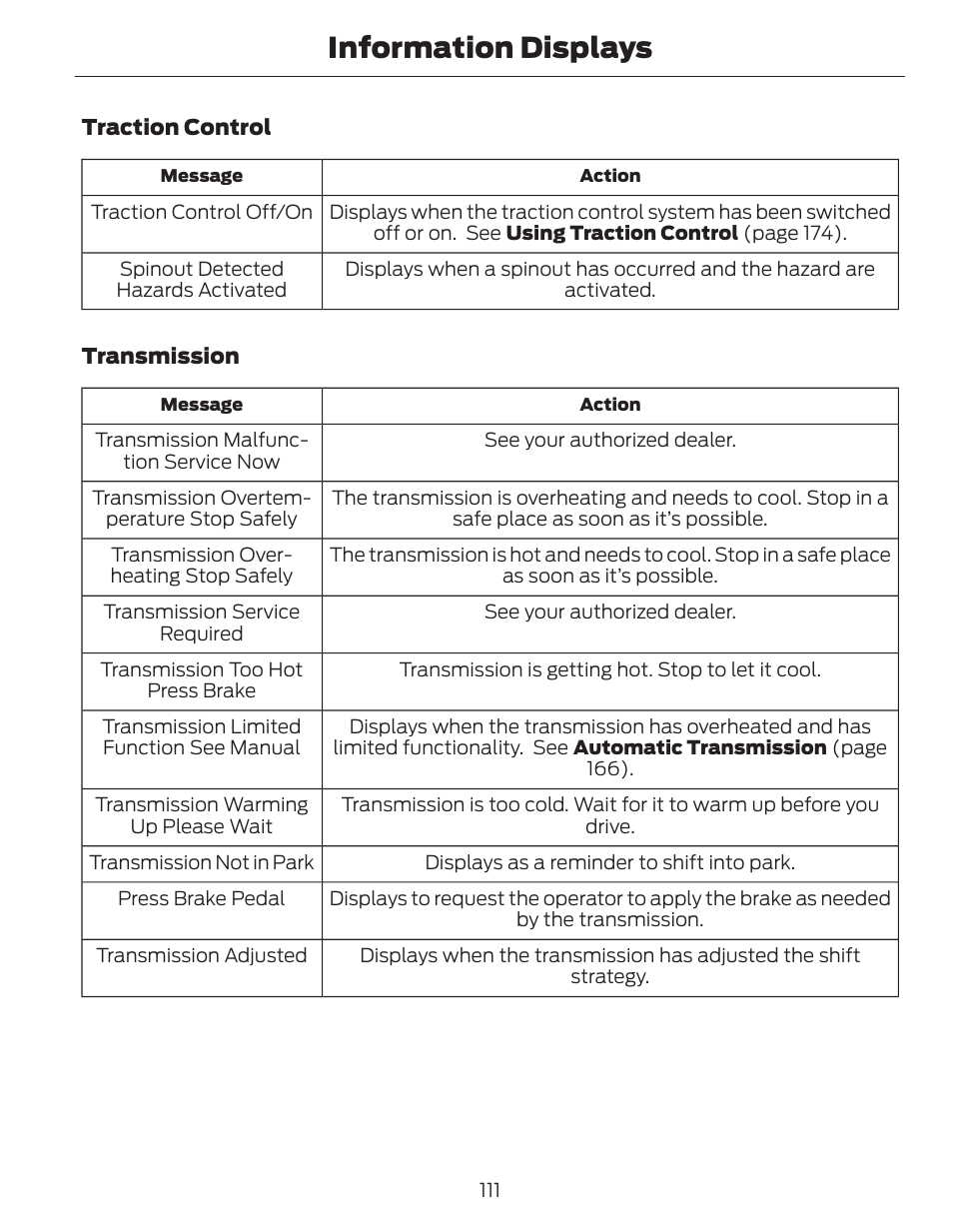 Information displays | FORD 2014 Fusion Hybrid v.1 User Manual | Page 114 / 473