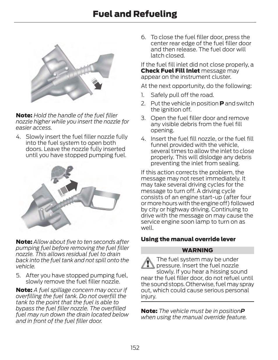 Fuel and refueling | FORD 2014 Fusion Hybrid v.1 User Manual | Page 155 / 473