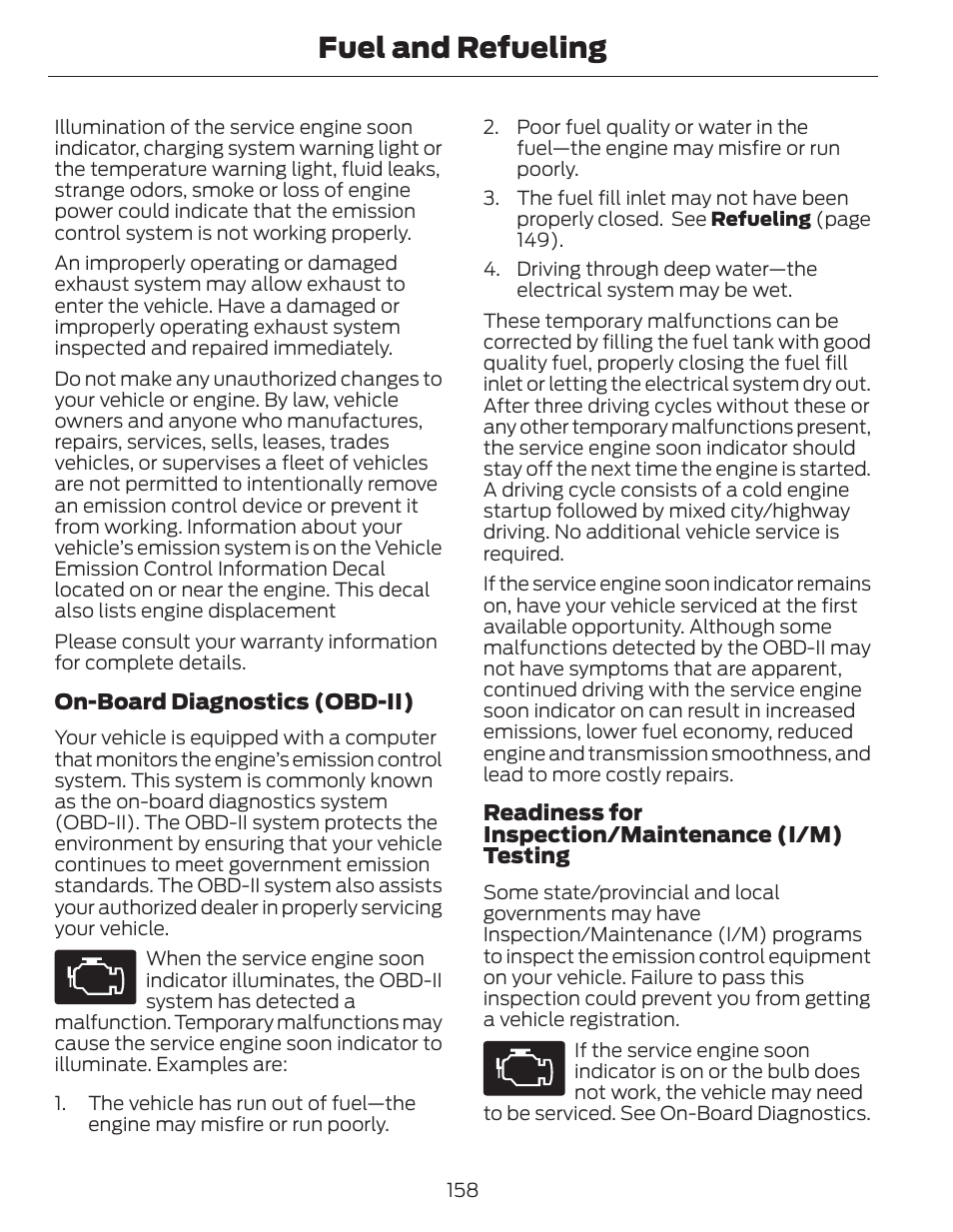 Fuel and refueling | FORD 2014 Fusion Hybrid v.1 User Manual | Page 161 / 473