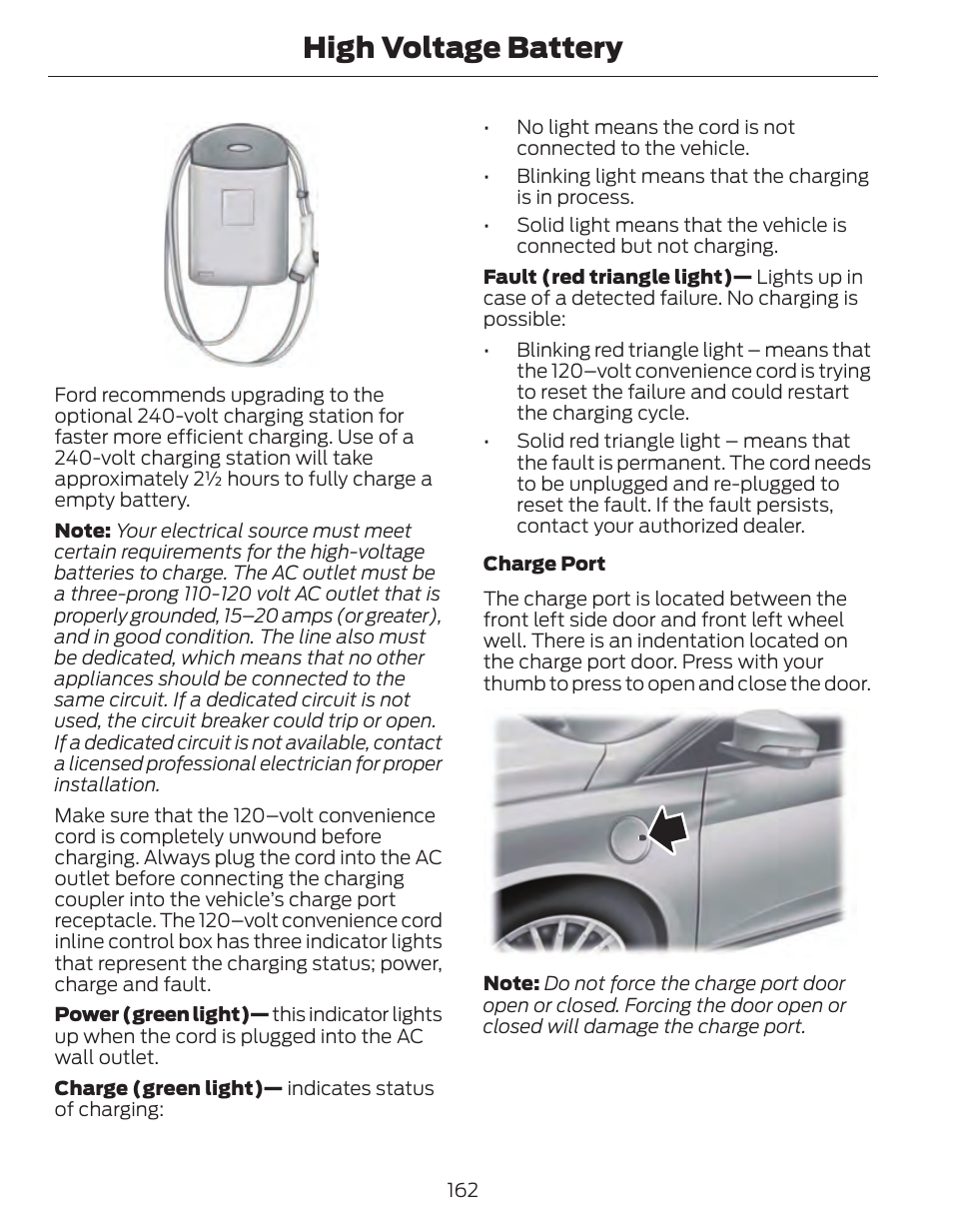 High voltage battery | FORD 2014 Fusion Hybrid v.1 User Manual | Page 165 / 473