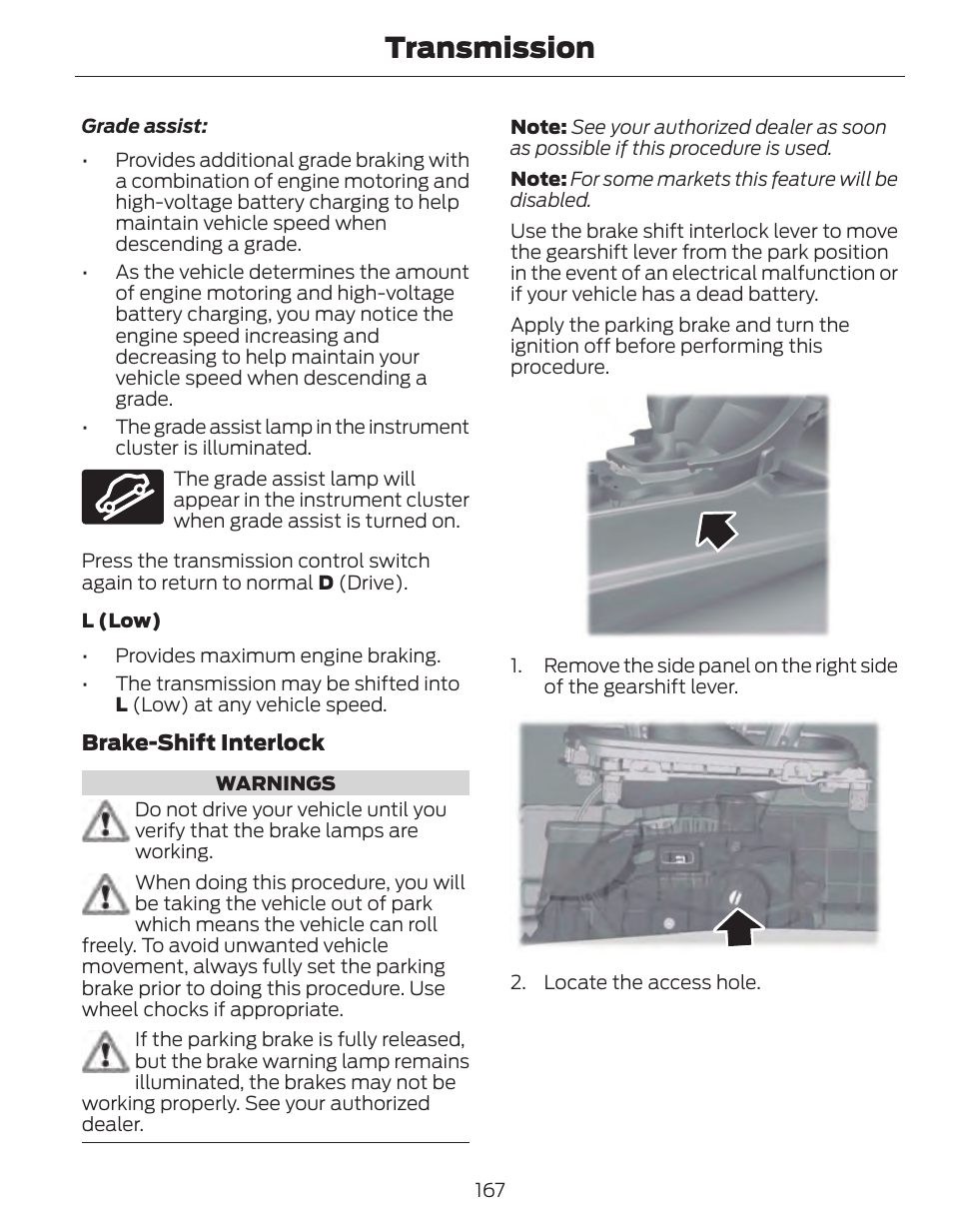 Transmission | FORD 2014 Fusion Hybrid v.1 User Manual | Page 170 / 473