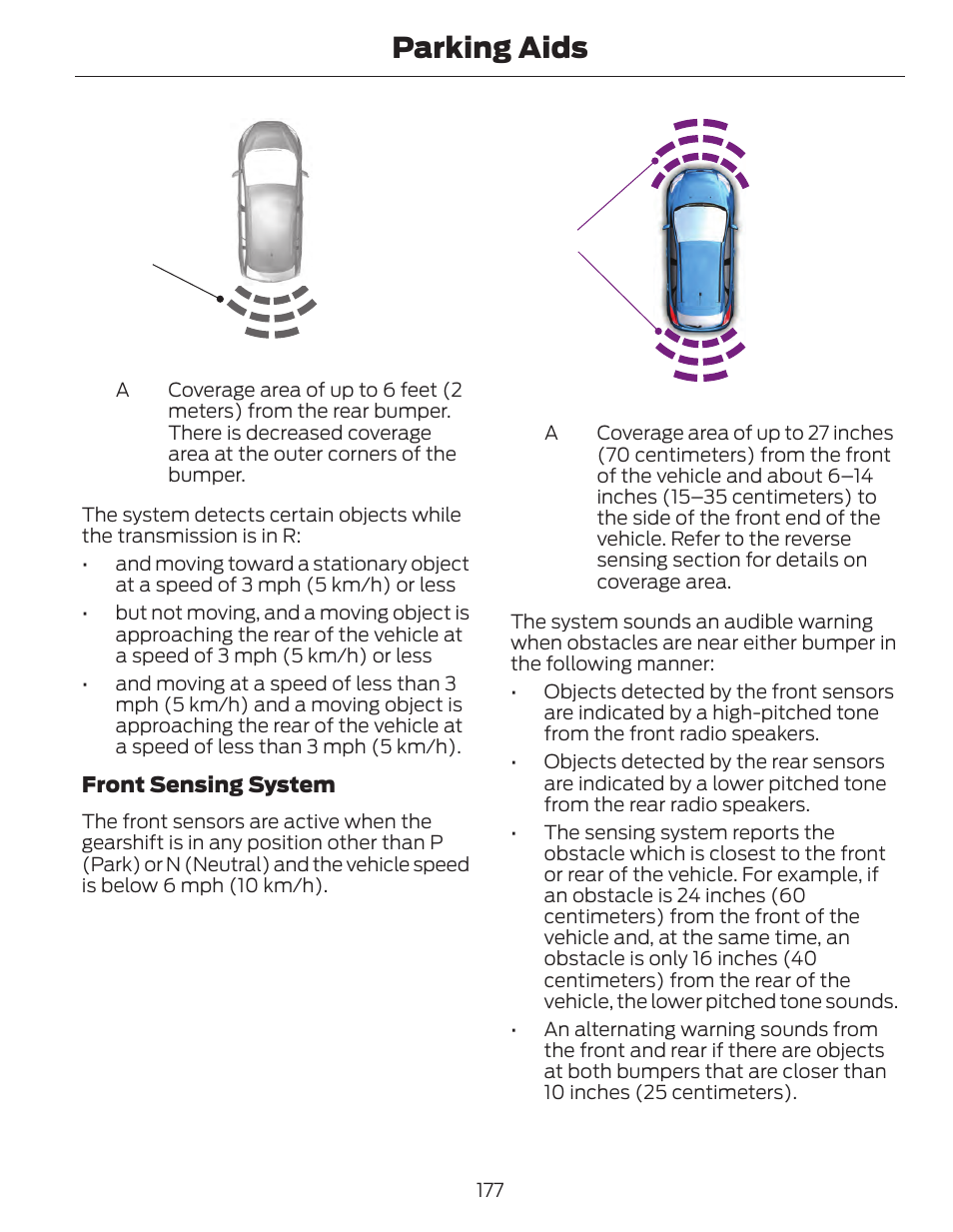 Parking aids | FORD 2014 Fusion Hybrid v.1 User Manual | Page 180 / 473