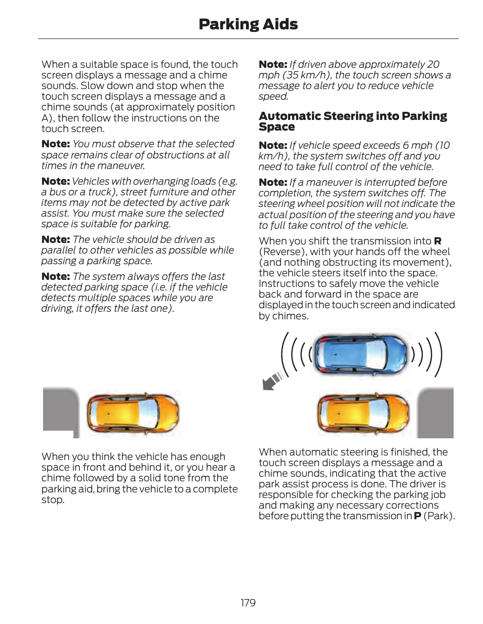 Parking aids | FORD 2014 Fusion Hybrid v.1 User Manual | Page 182 / 473