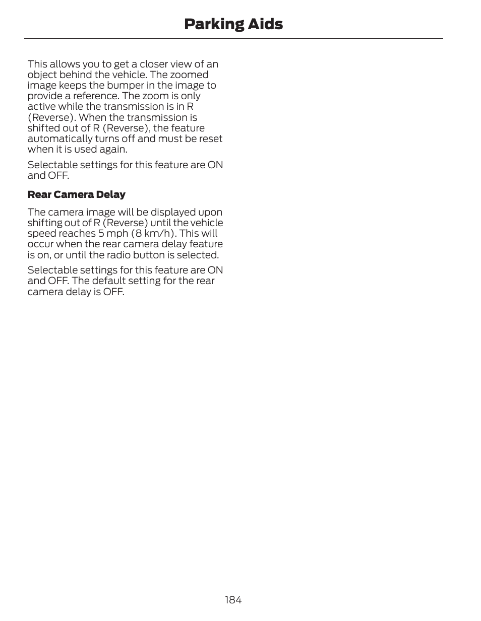 Parking aids | FORD 2014 Fusion Hybrid v.1 User Manual | Page 187 / 473