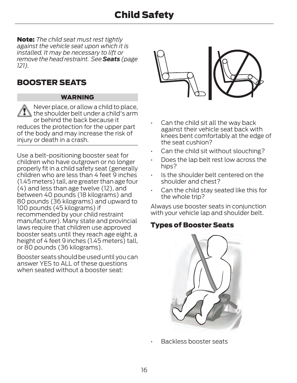Child safety, Booster seats | FORD 2014 Fusion Hybrid v.1 User Manual | Page 19 / 473