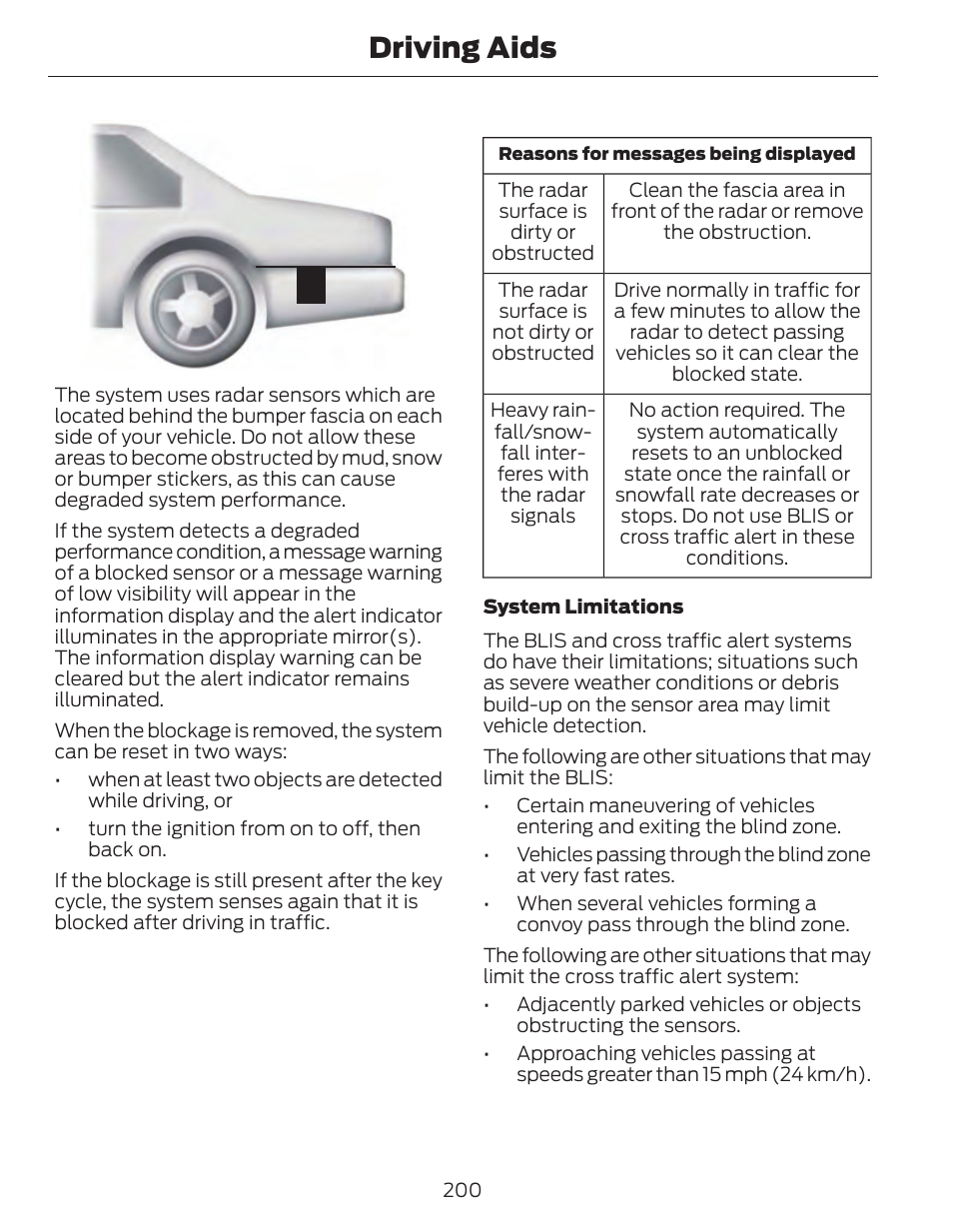 Driving aids | FORD 2014 Fusion Hybrid v.1 User Manual | Page 203 / 473