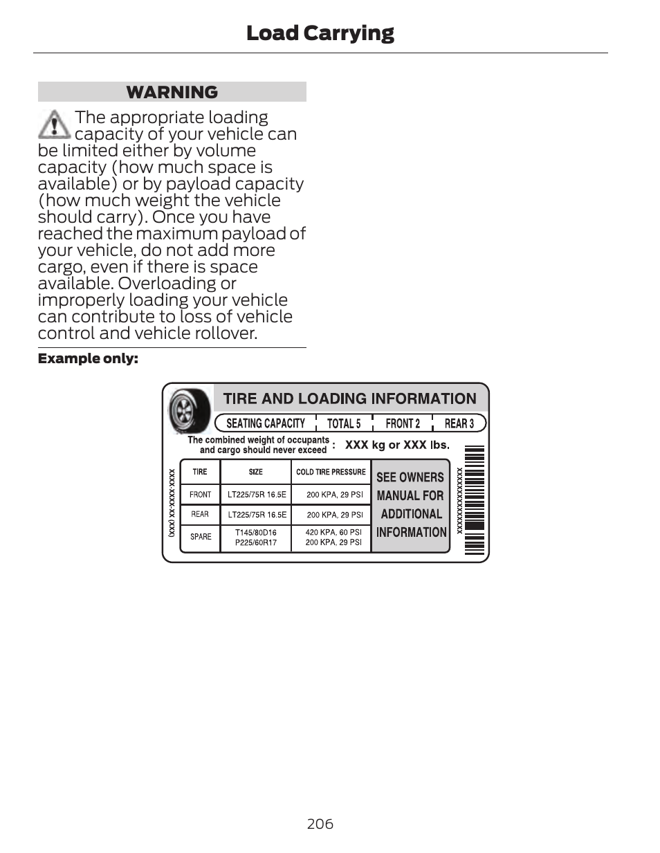 Load carrying | FORD 2014 Fusion Hybrid v.1 User Manual | Page 209 / 473