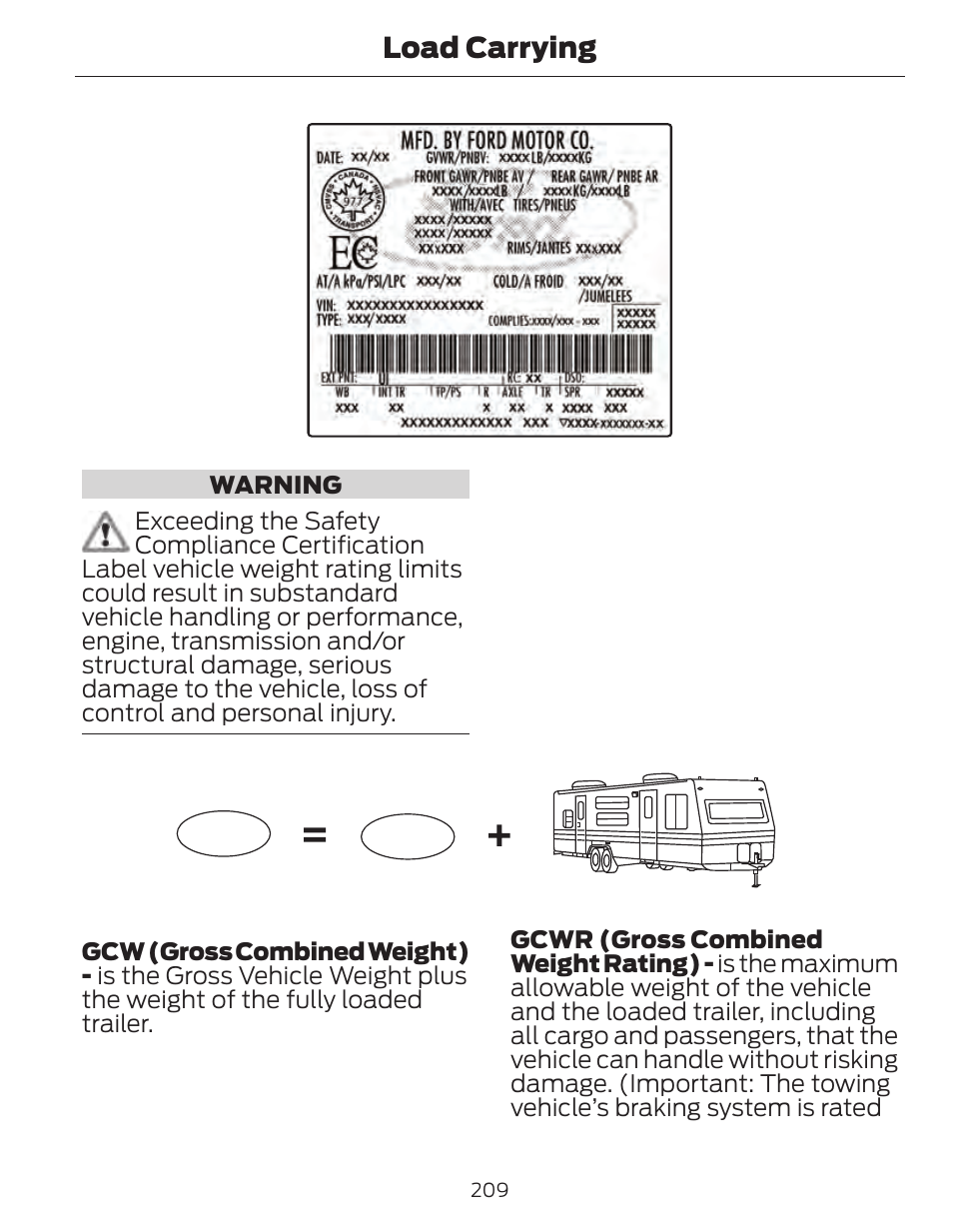 Load carrying | FORD 2014 Fusion Hybrid v.1 User Manual | Page 212 / 473