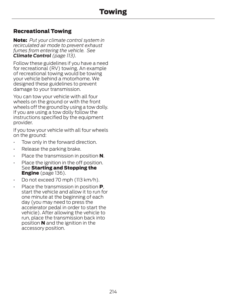 Towing | FORD 2014 Fusion Hybrid v.1 User Manual | Page 217 / 473