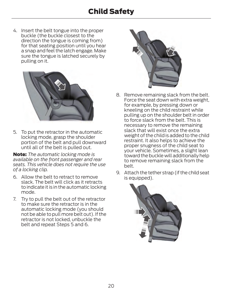 Child safety | FORD 2014 Fusion Hybrid v.1 User Manual | Page 23 / 473