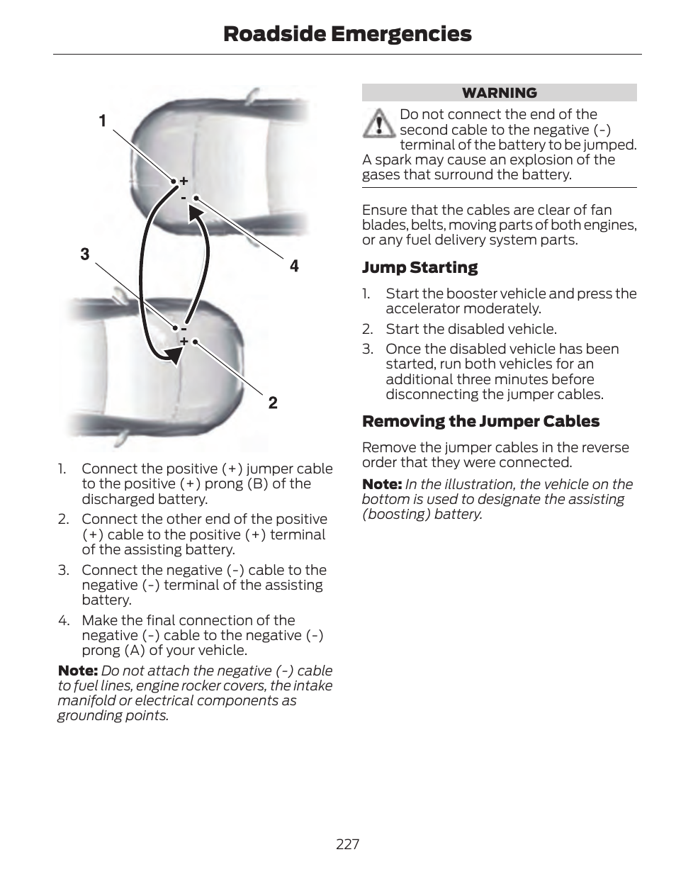 Roadside emergencies | FORD 2014 Fusion Hybrid v.1 User Manual | Page 230 / 473