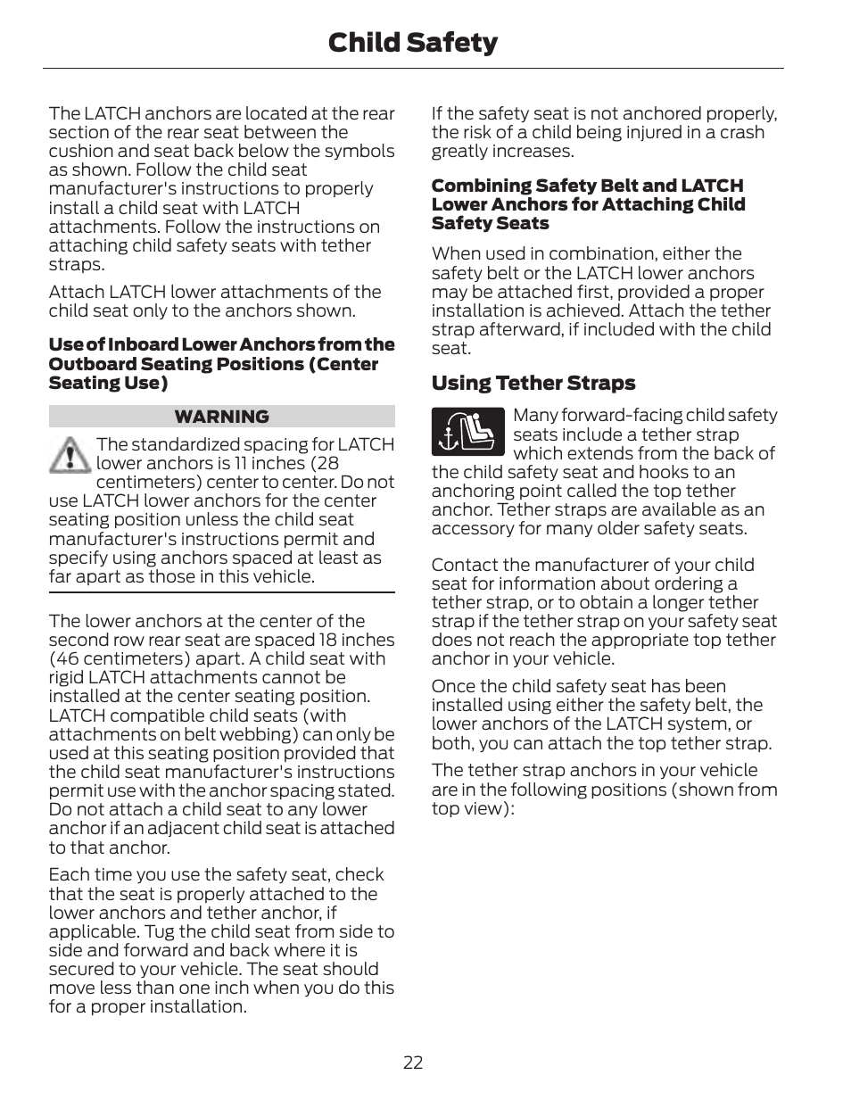 Child safety | FORD 2014 Fusion Hybrid v.1 User Manual | Page 25 / 473