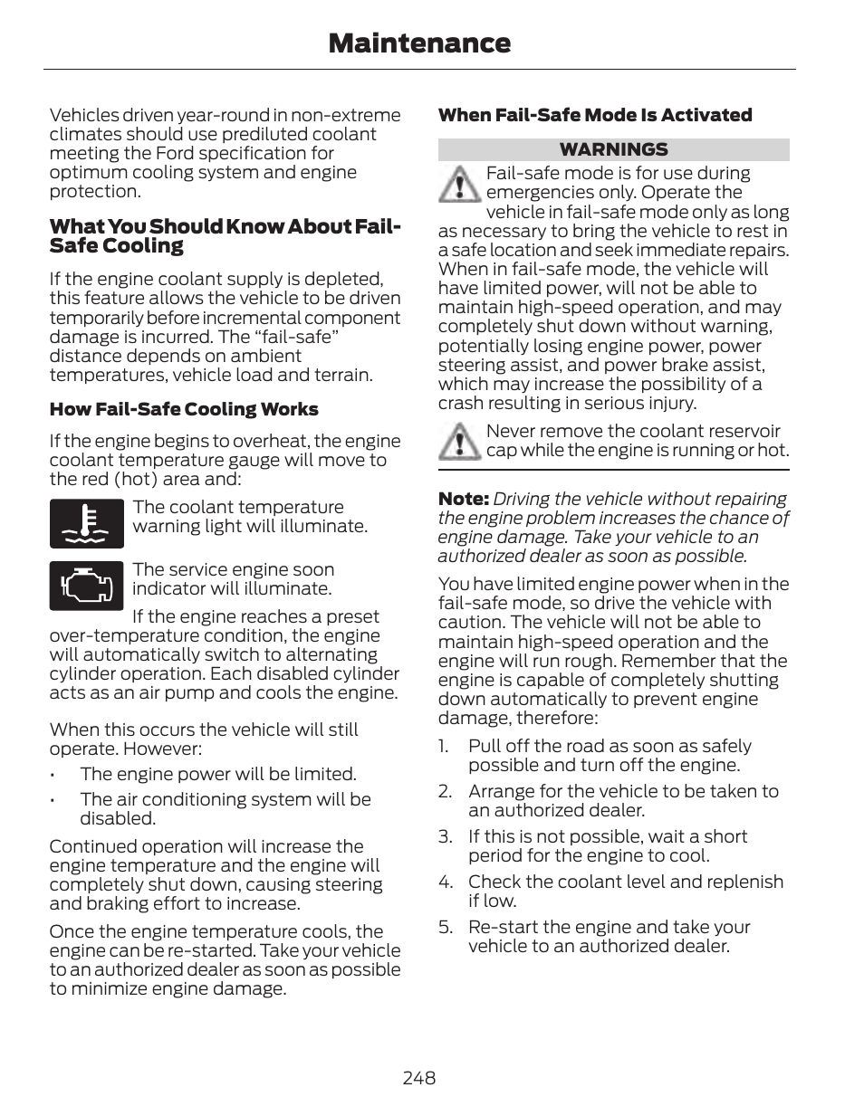 Maintenance | FORD 2014 Fusion Hybrid v.1 User Manual | Page 251 / 473