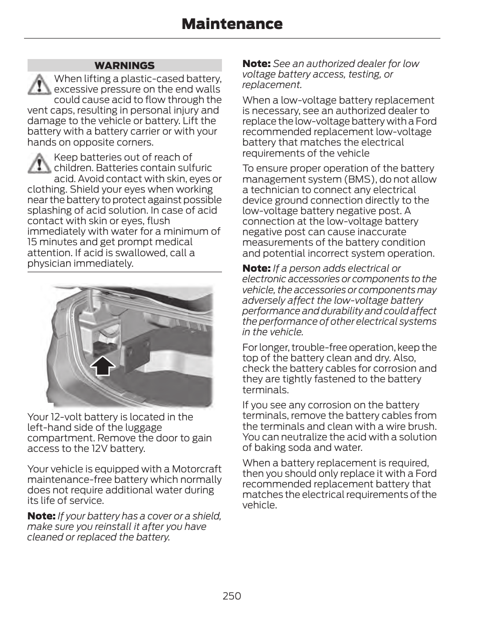 Maintenance | FORD 2014 Fusion Hybrid v.1 User Manual | Page 253 / 473