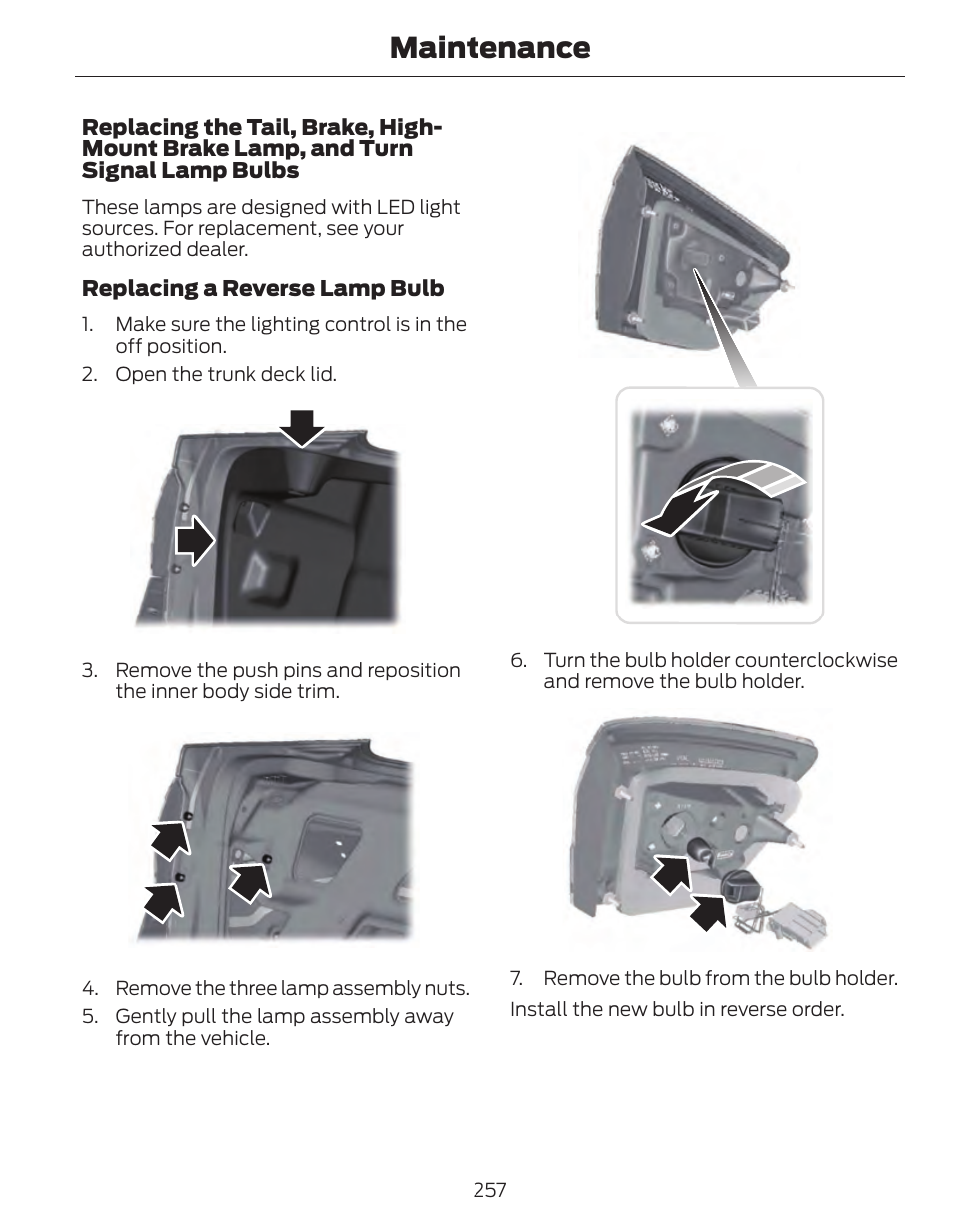 Maintenance | FORD 2014 Fusion Hybrid v.1 User Manual | Page 260 / 473