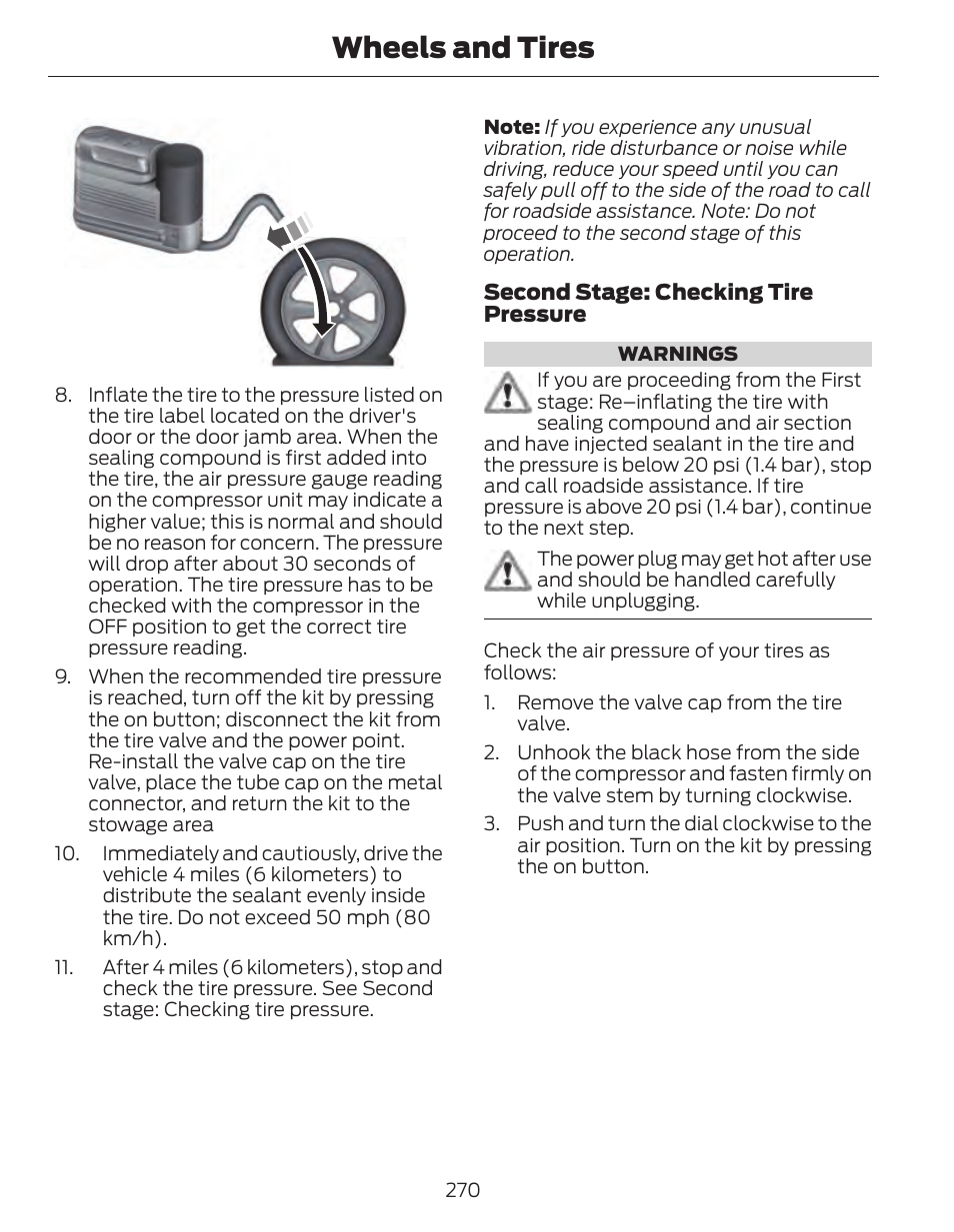 Wheels and tires | FORD 2014 Fusion Hybrid v.1 User Manual | Page 273 / 473