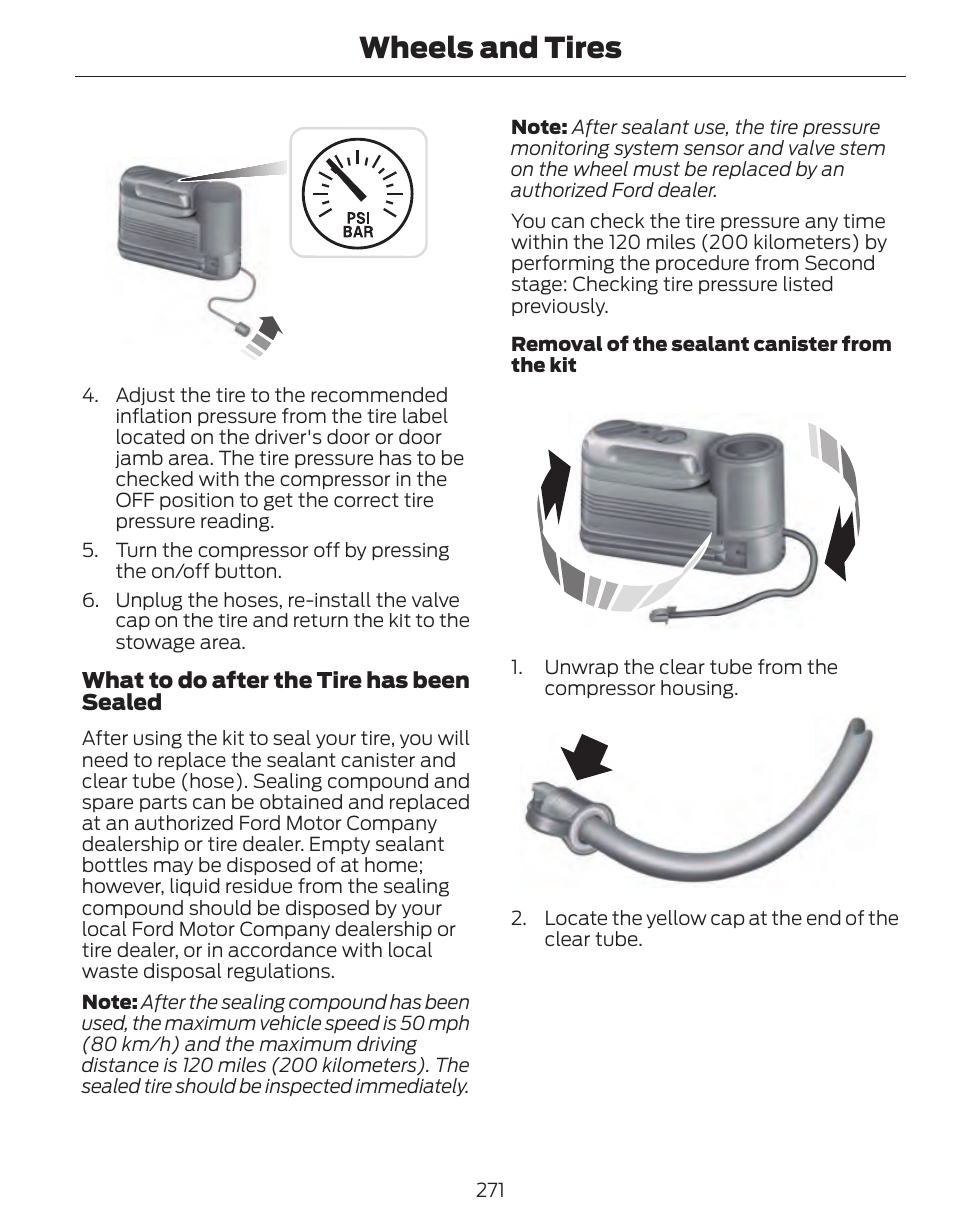 Wheels and tires | FORD 2014 Fusion Hybrid v.1 User Manual | Page 274 / 473